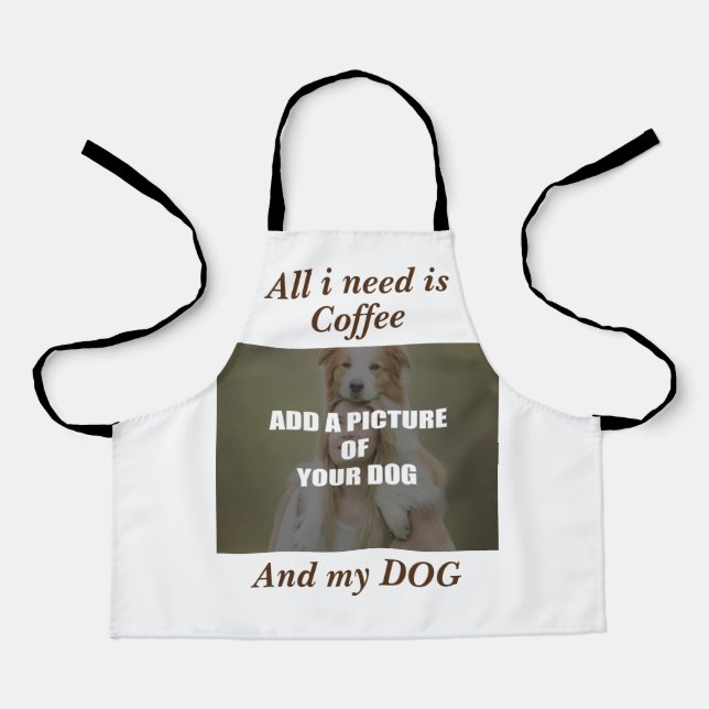 Kaffee und mein Hundebüt Kissen Schürze (Vorderseite)