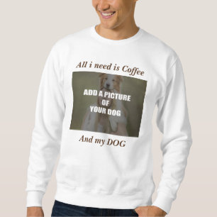 Kaffee und mein Hundebüt Kissen Sweatshirt