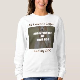 Kaffee und mein Hundebüt Kissen Sweatshirt