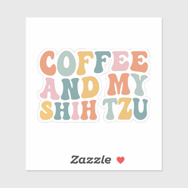 Kaffee und mein Tzu Aufkleber (Blatt)