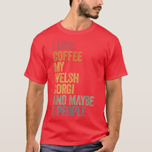 Kaffee und mein weißer Corgi 3 Personen Hunde Spri T-Shirt