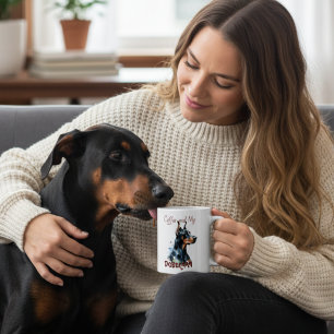 Kaffee und meine Doberman Blacks niedlich/Tasse pe Kaffeetasse