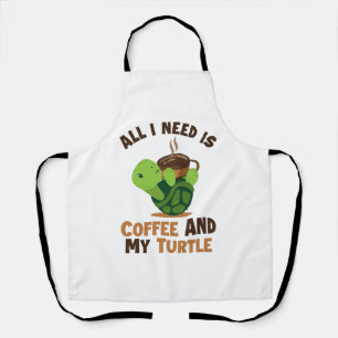 Kaffee und meine Schildkröte, die in Lover Turtle Schürze