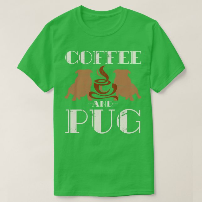 Kaffee und Mops T-Shirt (Design vorne)