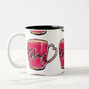 Kaffee und Morgenmotivation Zweifarbige Tasse