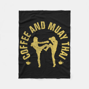 Kaffee und Muay Thai Lustiges Mma Kickboxen Gesche Fleecedecke