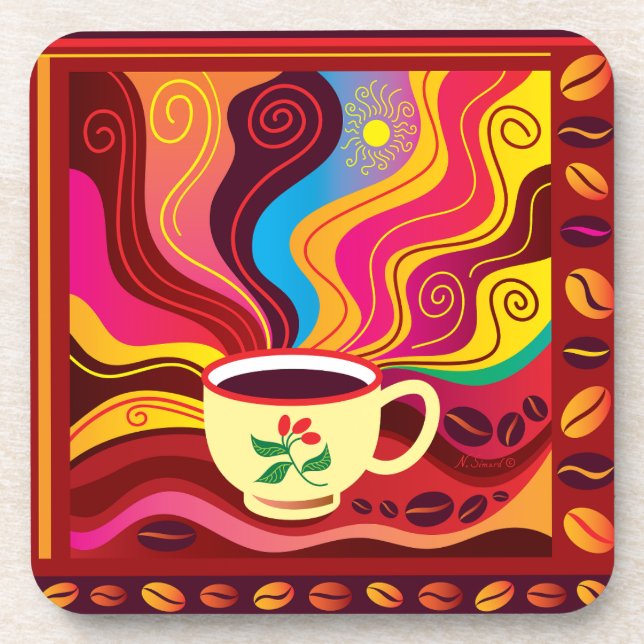 Kaffee- und Muffin-Muster Getränkeuntersetzer (Vorderseite)