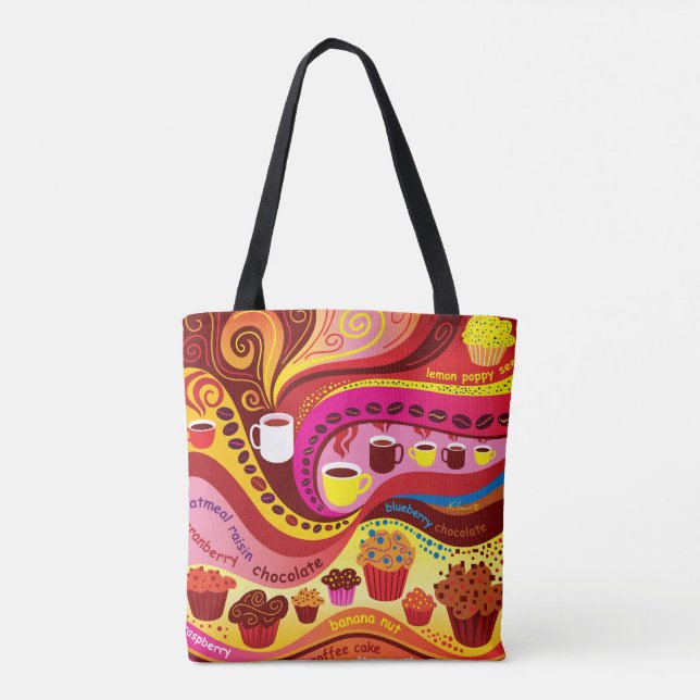Kaffee- und Muffin-Muster Tasche (Rückseite)