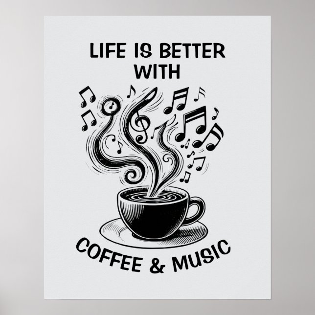 Kaffee und Musik Poster (Vorne)