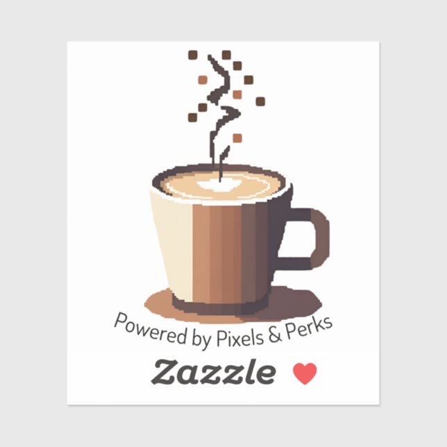 Kaffee- und Pixelsticker - Coffein-Liebhaber-Plane Aufkleber (Blatt)
