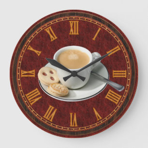 Kaffee- und Plätzchengeschäfts-Zuhausebürowandu Große Wanduhr