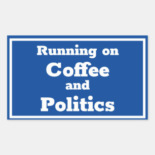 Kaffee und Politik Rechteckiger Aufkleber