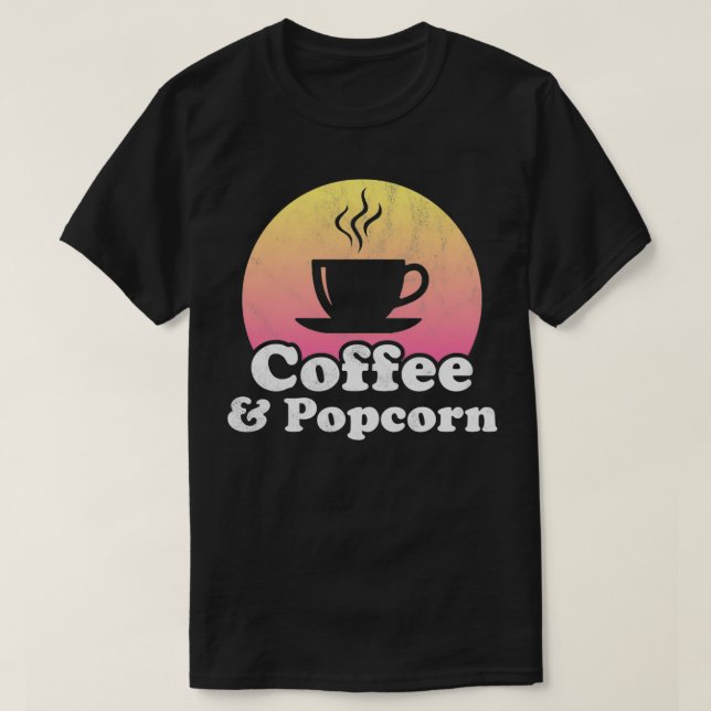 Kaffee- und Popcorn-Pullover  T-Shirt (Design vorne)