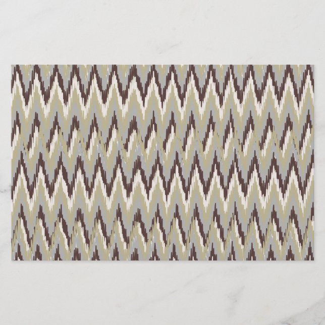 Kaffee und Sage iKat ZigZag Muster Briefpapier (Vorderseite)