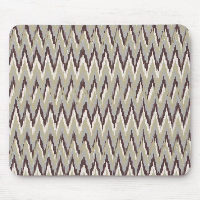 Kaffee und Sage iKat ZigZag Muster Mousepad (Vorne)