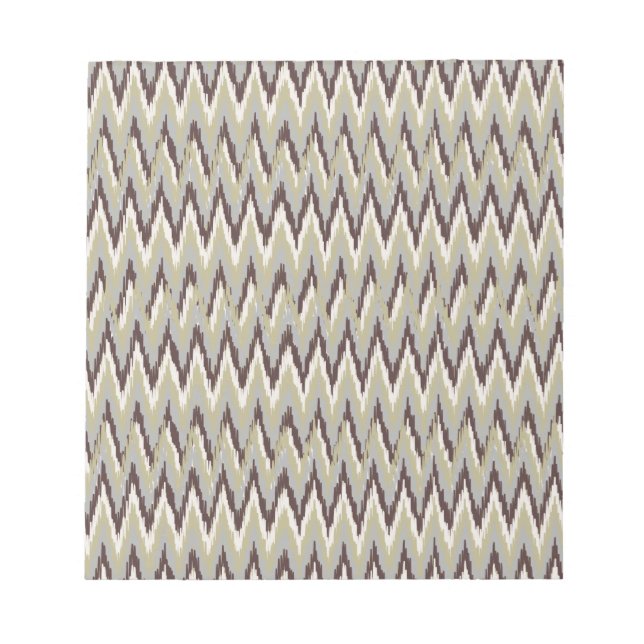 Kaffee und Sage iKat ZigZag Muster Notizblock (Vorderseite)