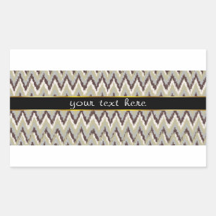 Kaffee und Sage iKat ZigZag Muster Rechteckiger Aufkleber