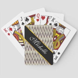 Kaffee und Sage iKat ZigZag Muster Spielkarten