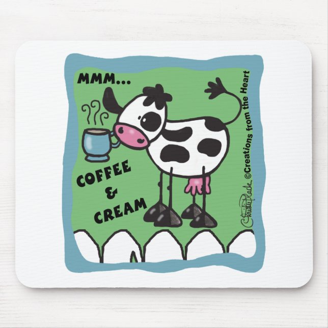 Kaffee und Sahne Mousepad (Vorne)