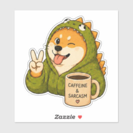 Kaffee Und Sarkasmus Hundeaufkleber Aufkleber