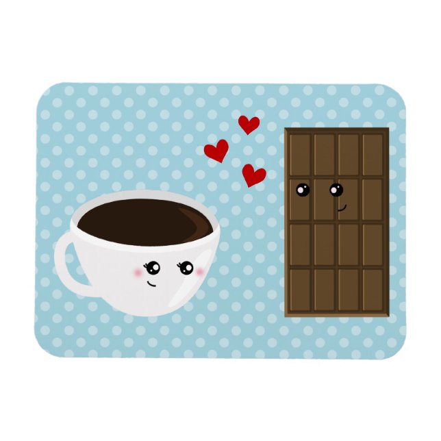 Kaffee und Schokolade Liebe Magnet (Horizontal)