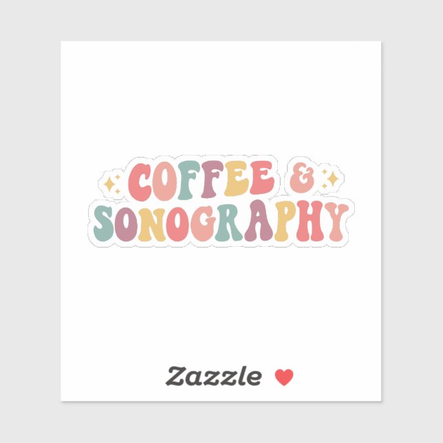 Kaffee und Sonographie Aufkleber (Blatt)