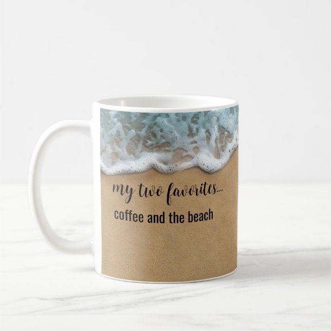 Kaffee- und Strand-Thema Küste Kaffeetasse (Links)