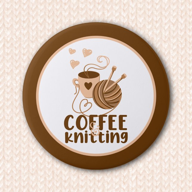 Kaffee und Strickknopf Button (Von Creator hochgeladen)