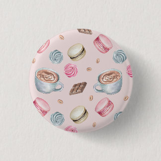Kaffee und Süßigkeiten Muster Button