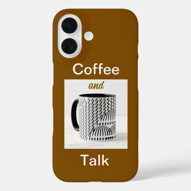 Kaffee und Talk braun iPhone 16 Hülle (Rückseite)