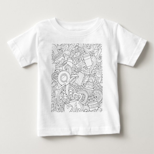 Kaffee-und Tee-Gekritzel Baby T-shirt (Vorderseite)