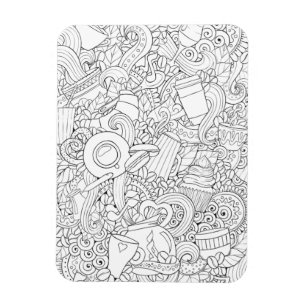 Kaffee-und Tee-Gekritzel Magnet