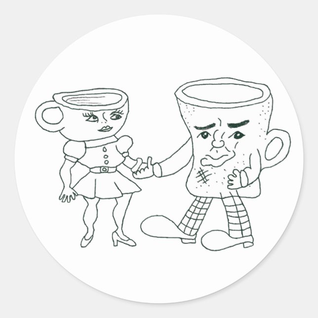 Kaffee- und Teeaufkleber Runder Aufkleber (Vorderseite)