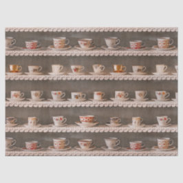 Kaffee- und Teebeutel auf einem Sofa Niedliches Fo Seidenpapier