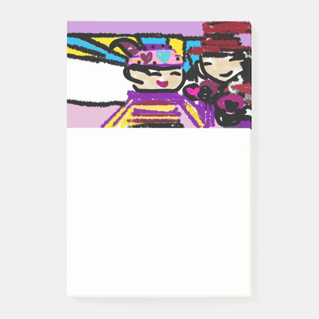 Kaffee und Valentine Post-it Klebezettel (Vorderseite)