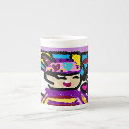 Kaffee und Valentine Prozellantasse