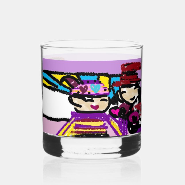 Kaffee und Valentine Whiskyglas (Vorderseite)