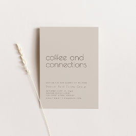 Kaffee und Verbindungen Einfach Beige Business Einladung