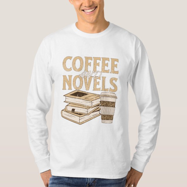 Kaffee und Vintages Buch T-Shirt (Vorderseite)