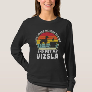 Kaffee und Vizsla-Hund Koffein Vizsla Vater Mutt T-Shirt