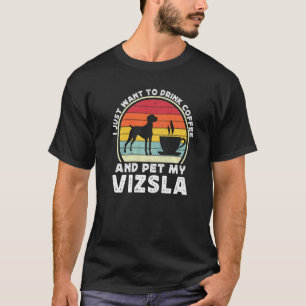 Kaffee und Vizsla-Hund Koffein Vizsla Vater Mutt T-Shirt