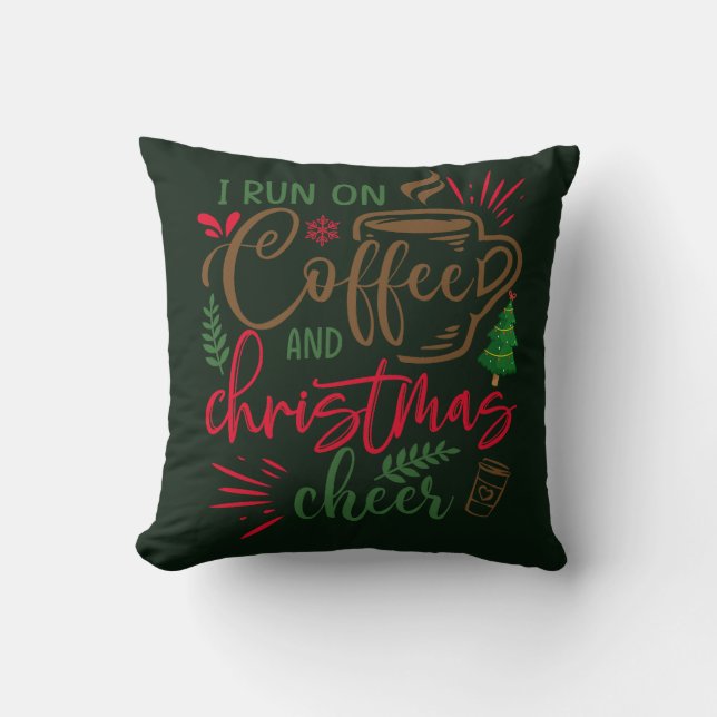 Kaffee und Weihnachts-Chefkoch Kissen (Vorderseite)