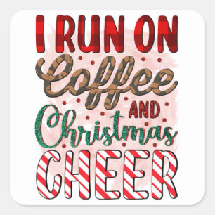 Kaffee- und Weihnachtscafé Business Bulk Quadratischer Aufkleber