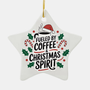 Kaffee und Weihnachtsgeist — Sternenhimmel Keramik Ornament