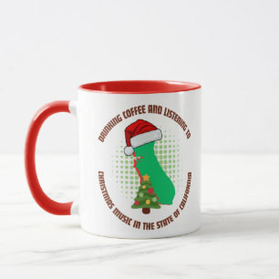 Kaffee und Weihnachtsmusik in Kalifornien  Tasse