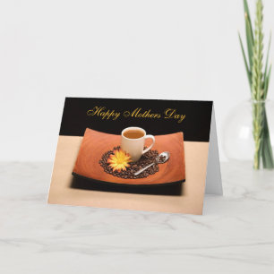 Kaffee- und Yellow Daisy Mütter Tageskarte Karte