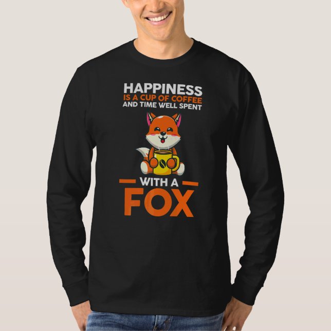 Kaffee und Zeit mit Fuchs T-Shirt (Vorderseite)