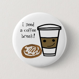 Kaffee und Zimtschnecke Button