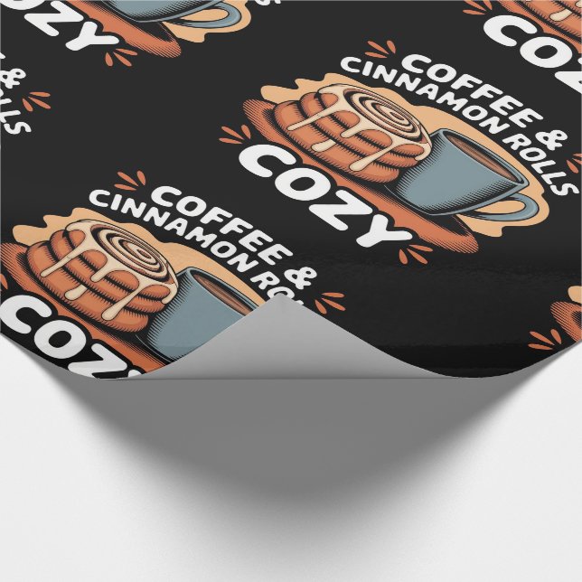 Kaffee- und Zimtwalzen Geschenkpapier (Ecke)