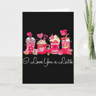 Kaffee Valentins-Shirt Ich liebe dich ein Latte Karte